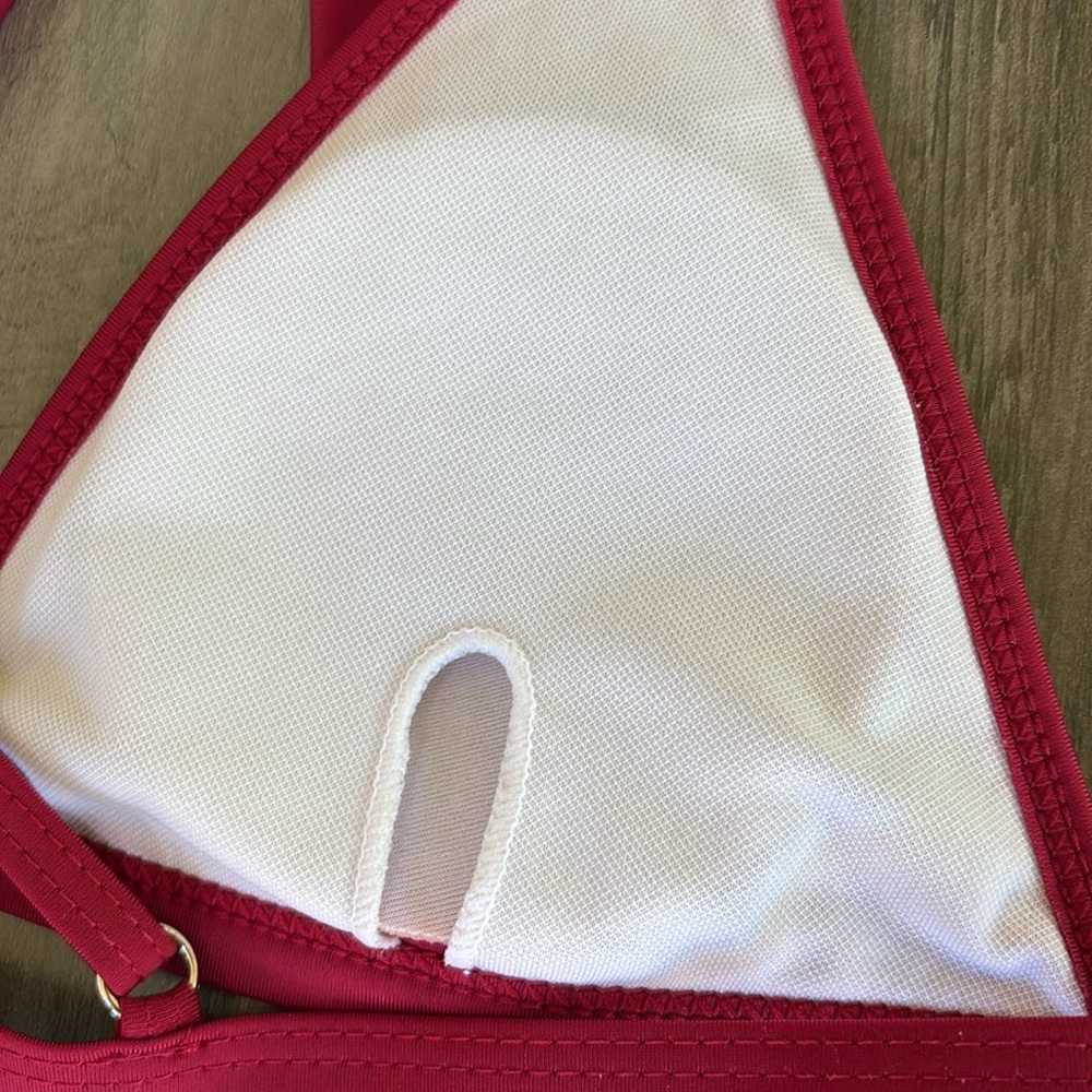 Bikini Burgundy Red Ruffle Bikini Set Size Medium - Picture 10 of 12